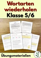 Vorschau - Arbeitsblätter - Wortarten wiederholen Klasse 5/6 - Nomen, Verben, Adjektive, Pronomen, Präpositionen - Deckblatt