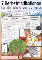 Vorschau - Arbeitsblätter - 7 herbstliche Meditationen / Herbst - Minibuch + A4 Seiten - Deckblatt