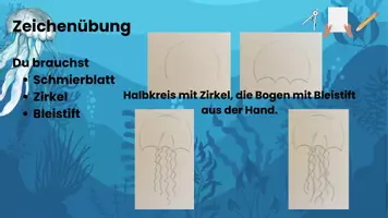 Vorschau - Präsentationen/Tafelbilder - Kunst Quallenbild Klasse 3/4 - Seite 3