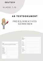 Vorschau - Arbeitsblätter - Arbeitsblatt: Schreibvorlage Erzählung/Freies Schreiben - Deckblatt