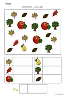 Vorschau - Arbeitsblätter - Strichlisten machen - Thema Herbst und Schule - Seite 1