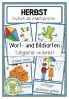 Vorschau - Fördermaterial/Inklusion - Wort- und Bildkarten Tätigkeiten im Herbst - Deckblatt