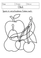 Vorschau - Arbeitsblätter - Visuelle Wahrnehmung mit Obst: Form, Schatten & Hälften - Seite 1