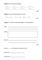 Vorschau - Klassenarbeiten - Mathe-Klassenarbeit (3. Klasse, Wiederholung der Inhalte der 2. Klasse) - Seite 1