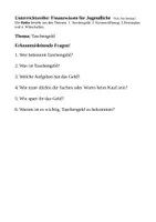 Vorschau - Unterrichtsreihen - Finanzwissen für Jugendliche - Deckblatt