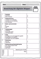 Vorschau - Arbeitsblätter - Bewertung digitale Mappe - Deckblatt