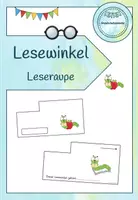 Vorschau - Mal- und Bastelvorlagen - Druckvorlage -Lesewinkel/Lesehilfe (Lesewurm) - Deckblatt