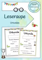 Vorschau - Anderer Materialtyp - Urkunden - Leseraupe, Bücherwurm - Deckblatt