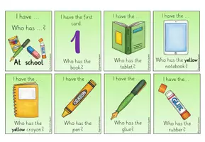 Vorschau - Spiele - Lesespiel "I have ... Who has ...?" - At school - Seite 1