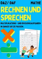Vorschau - Arbeitsblätter - Multiplikations- und Divisionsrechnungen sprechen (DaZ/DaF, Mathe) - Deckblatt