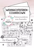 Vorschau - Mal- und Bastelvorlagen - Feriencountdown zum Ausmalen - Adventskalender - Weihnachtsferien - Countdown - Advent - Deckblatt
