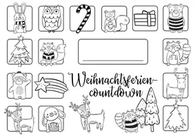 Vorschau - Mal- und Bastelvorlagen - Feriencountdown zum Ausmalen - Adventskalender - Weihnachtsferien - Countdown - Advent - Seite 1