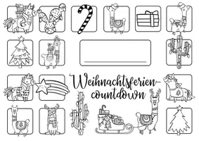 Vorschau - Mal- und Bastelvorlagen - Feriencountdown zum Ausmalen - Adventskalender - Weihnachtsferien - Countdown - Advent - Seite 2