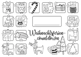 Vorschau - Mal- und Bastelvorlagen - Feriencountdown zum Ausmalen - Adventskalender - Weihnachtsferien - Countdown - Advent - Seite 3