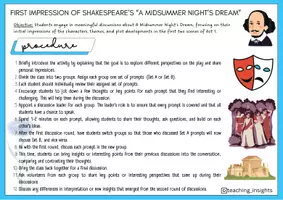 Vorschau - Aufgabenkarten - A Midsummer Night's dream - Discussing first impressions - Seite 1