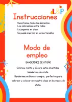 Vista previa - Hojas de trabajo - Banderines de otoño para colorear - página 1