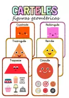 Vista previa - Hojas de trabajo - Carteles figuras geométricas + fichas clasifica las formas - Portada