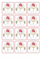 Vorschau - Bildkarten - Adventskalenderzahlen - Weihnachtsmann - Adventskalender - Weihnachten - Advent - Seite 1