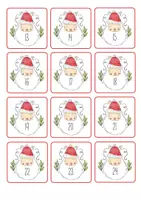 Vorschau - Bildkarten - Adventskalenderzahlen - Weihnachtsmann - Adventskalender - Weihnachten - Advent - Seite 2