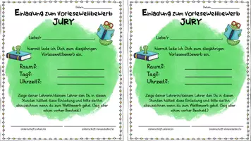 Vorschau - Anderer Materialtyp - Einladungen Vorlesewettbewerb - Seite 1