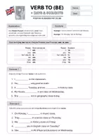 Vorschau - Arbeitsblätter - Verb to be: Aussagesätze über Schule & Wochentage - Seite 1