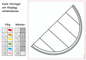 förhandsvisning - Färglägg med tärning – Sommar - sida 1