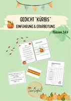 Vorschau - Stundenentwürfe - Einführung und Erarbeitung des Herbstgedichtes "Kürbis" - Deckblatt