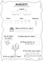 förhandsvisning - Augusti - Berätta och färglägg - sida 1