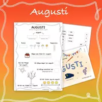 förhandsvisning - Augusti - Berätta och färglägg - försättsblad
