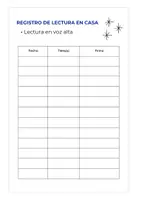 Vista previa - Hojas de trabajo - Registro de lectura en casa - Lectura en voz alta - página 3