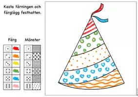 förhandsvisning - Tärningsspel nyår – Färglägg med tärning - sida 2