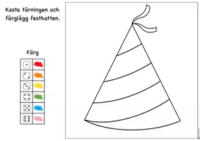 förhandsvisning - Tärningsspel nyår – Färglägg med tärning - sida 3