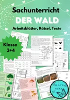 Vorschau - Arbeitsblätter - Wald im Sachunterricht, Arbeitsblätter, Merkblätter, Texte, Rätsel - Deckblatt