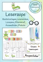 Vorschau - Arbeitsblätter - Leseraupe - Bastelanleitung, Lesezeichen, Lesepass, Elternbrief - Deckblatt