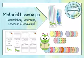 Vorschau - Arbeitsblätter - Leseraupe - Bastelanleitung, Lesezeichen, Lesepass, Elternbrief - Seite 1