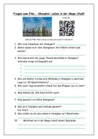 Vorschau - Arbeitsblätter - Fragen zum Film - Shanghai: Leben in der Mega-Stadt (Thema Asien) - Seite 1