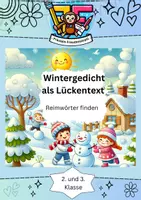 Vorschau - Arbeitsblätter - Wintergedicht als Lückentext - Finde die Reimwörter! - Deckblatt
