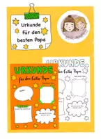 Vorschau - Mal- und Bastelvorlagen - Vatertag, Urkunde für den besten Papa, Vatertagsgeschenk - Deckblatt