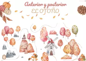 Vista previa - Tarjetas / Manipulativos - OTOÑO - ABN: Tarjetas anterior y posterior. - página 1