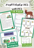 Vorschau - Arbeitsblätter - Funktionen des Waldes, Biologie 7./8. Klasse | Unterrichtsreihe "Ökosystem Wald" | Wald, Funktionen - Deckblatt