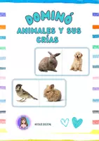 Vista previa - Tarjetas / Manipulativos - Dominó animales y sus crías - Portada