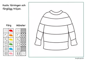 förhandsvisning - Tärningsspel – Vinter. Färglägg med tärningTärningsspel - sida 1