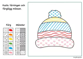förhandsvisning - Tärningsspel – Vinter. Färglägg med tärningTärningsspel - sida 3
