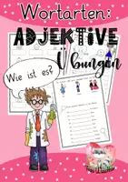 Vorschau - Arbeitsblätter - Adjektive Paket: Tafelaushänge / Übungen / Klettmappe #edukilights2022 - Seite 1