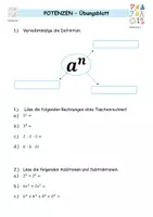 Vorschau - Arbeitsblätter - Potenzen_Uebungsblatt - Deckblatt