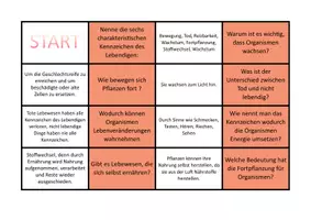 Vorschau - Stationenlernen - Domino_Kennzeichen des Lebendigen - Deckblatt