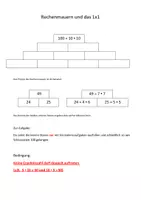 Vorschau - Arbeitsblätter - Rechenmauern mit 1x1 Aufgaben - Deckblatt