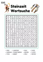 Vorschau - Arbeitsblätter - Wortsuchspiel/Wortsuche/Suchsel Steinzeit (Grundschule) - 4 Varianten - Seite 1