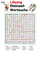 Vorschau - Arbeitsblätter - Wortsuchspiel/Wortsuche/Suchsel Steinzeit (Grundschule) - 4 Varianten - Seite 2