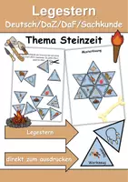 Vorschau - Spiele - GRATIS Legestern Steinzeit Wortschatz - DaZ/DaF, Deutsch (Klassen 1 und 2) - Deckblatt